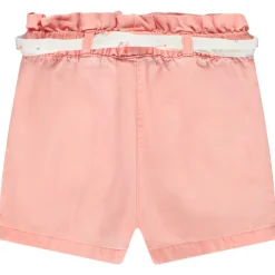 Short en toile avec ceinture à nouer pour bébé fille