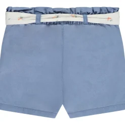 Short en toile avec ceinture à nouer pour bébé fille