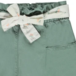 Short en toile avec ceinture à nouer pour bébé fille