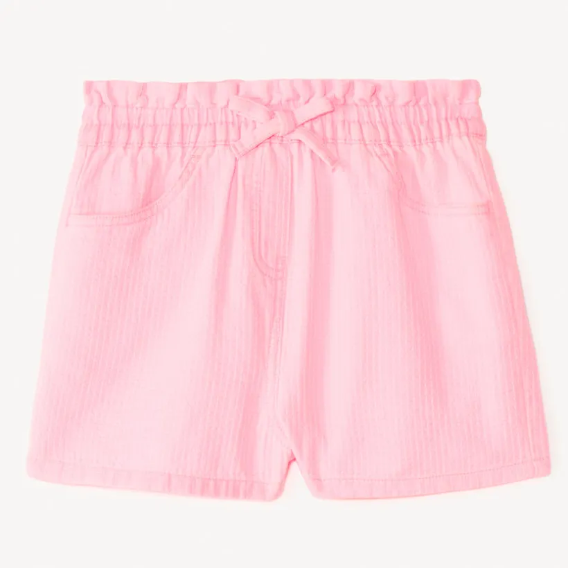 Short en toile coloris uni pour fille