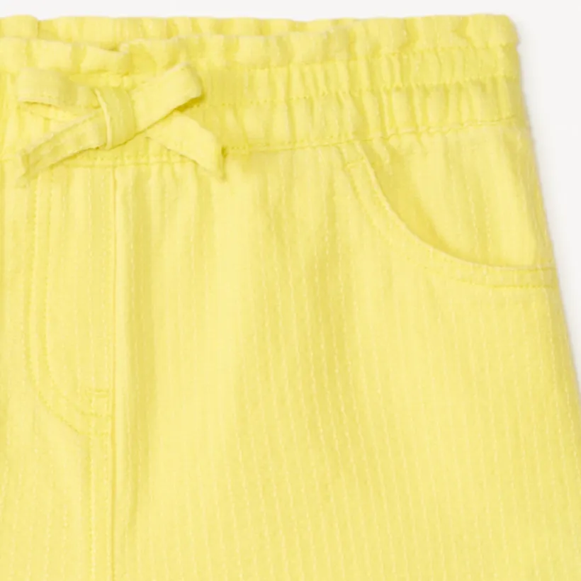 Short en toile coloris uni pour bébé fille