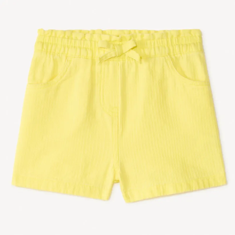 Short en toile coloris uni pour bébé fille