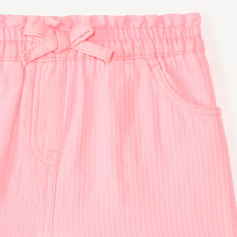 Short en toile coloris uni pour bébé fille