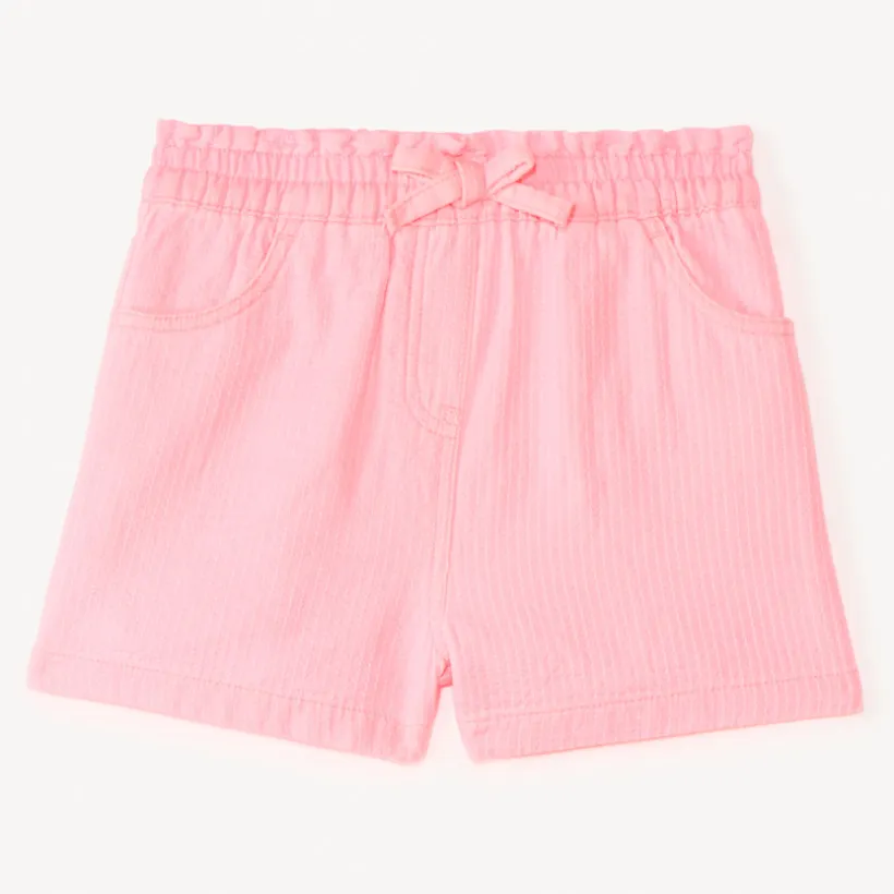 Short en toile coloris uni pour bébé fille