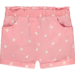 Short en toile imprimé cœurs pour bébé fille
