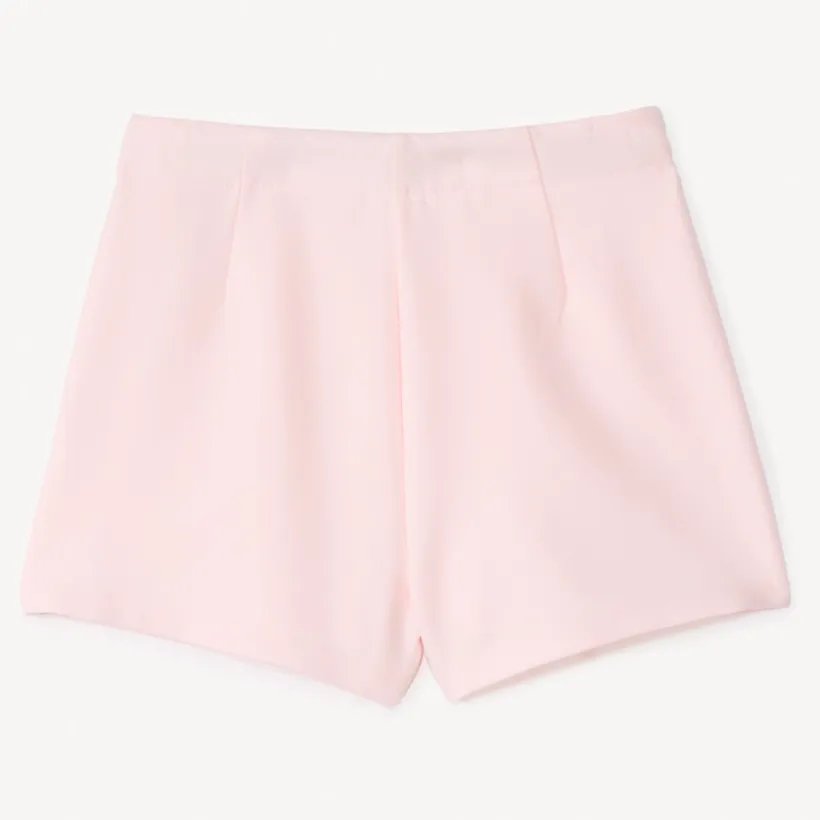 Short en twill uni avec ceinture en tissu pour fille
