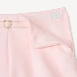 Short en twill uni avec ceinture en tissu pour fille