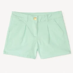 Short en twill uni effet pince pour fille