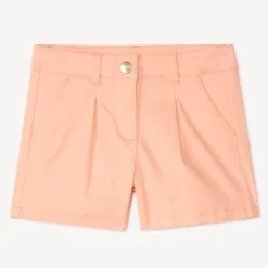 Short en twill uni effet pince pour fille