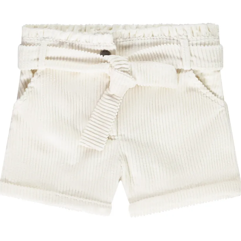 Short en velours côtelé avec ceinture à nouer pour fille