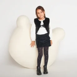 Short en velours côtelé + ceinture à nouer pour fille