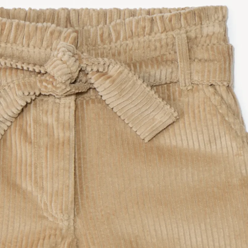 Short en velours côtelé + ceinture à nouer pour fille