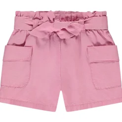 Short à nouer en toile unie pour bébé fille