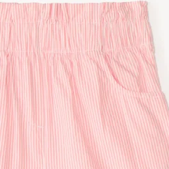 Short paperbag en toile rayée pour fille