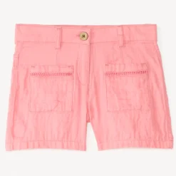 Short à poches en double gaze de coton pour fille