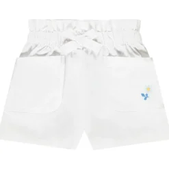 Short à poches en popeline unie pour bébé fille