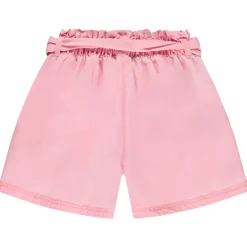 Short taille haute en twill avec ceinture à nouer pour fille