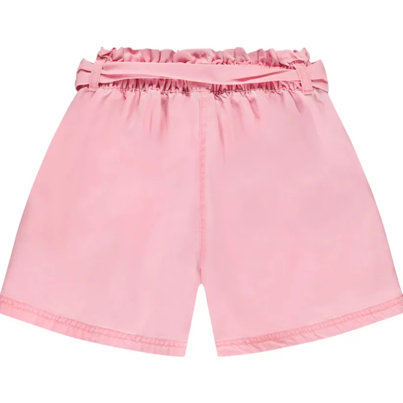 Short taille haute en twill avec ceinture à nouer pour fille