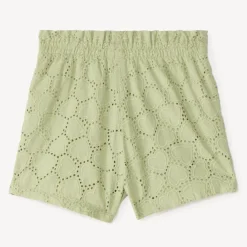 Short uni en broderie anglaise et nœud fantaisie pour bébé fille
