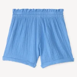 Short uni en double gaze pour fille
