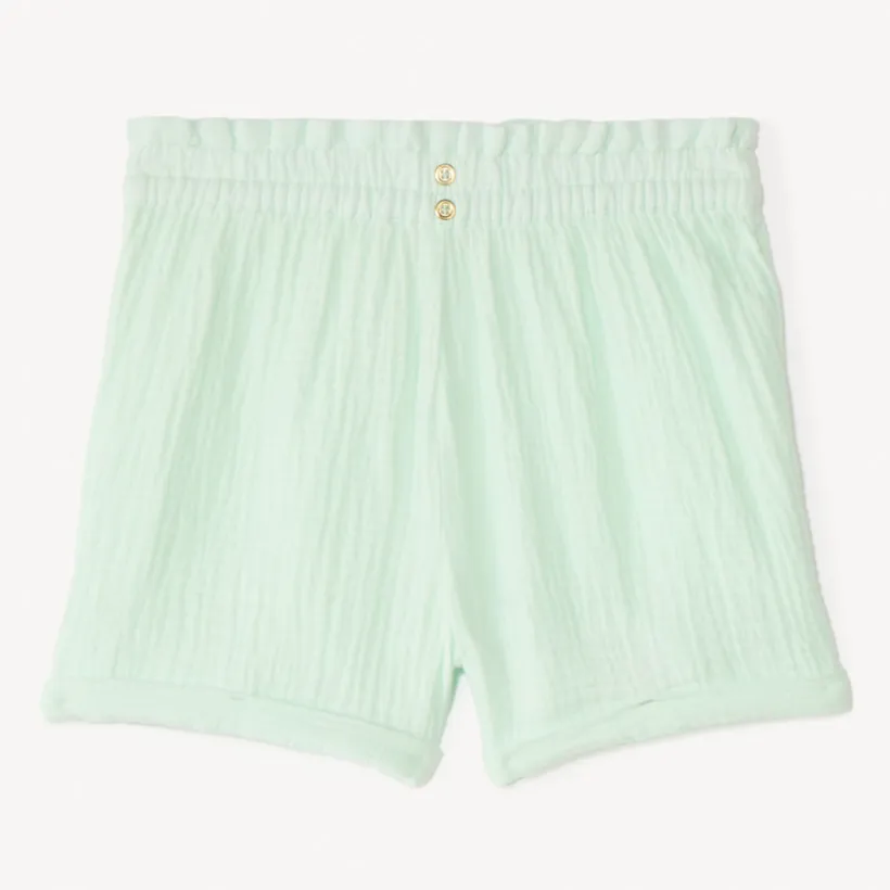 Short uni en double gaze pour fille
