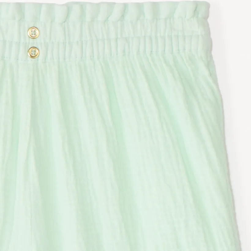 Short uni en double gaze pour fille