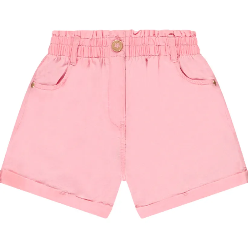 Short uni à taille mockée pour fille