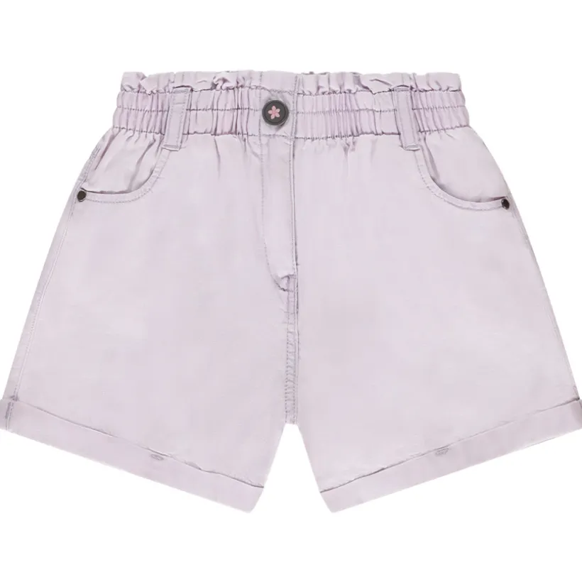 Short uni à taille mockée pour fille