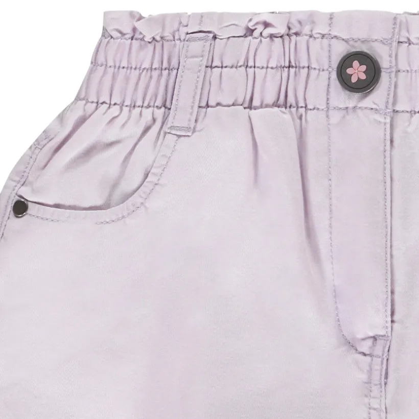Short uni à taille mockée pour fille