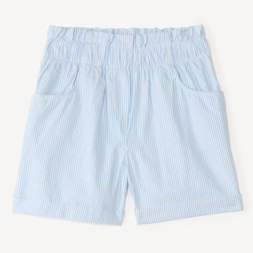 Short évasé en seersucker rayé pour fille