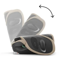 Siège-auto pliable Solution G2 i-Fix tissu Plus almond beige