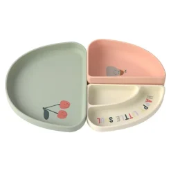 Silicone Section Assiettes Happy Fruits Cherry 3pcs