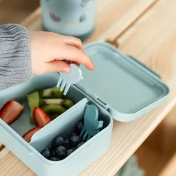 Snackbox avec piques snack Tiny Farm Bleu