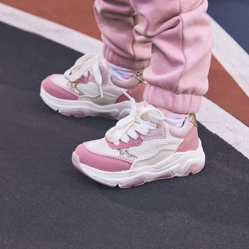 Sneakers à empiècements pailletés pour bébé fille