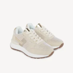 Sneakers étincelantes à touches dorés pour fille