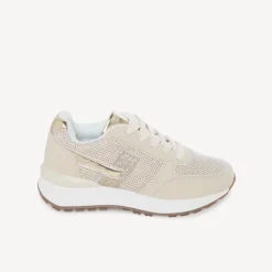 Sneakers étincelantes à touches dorés pour fille