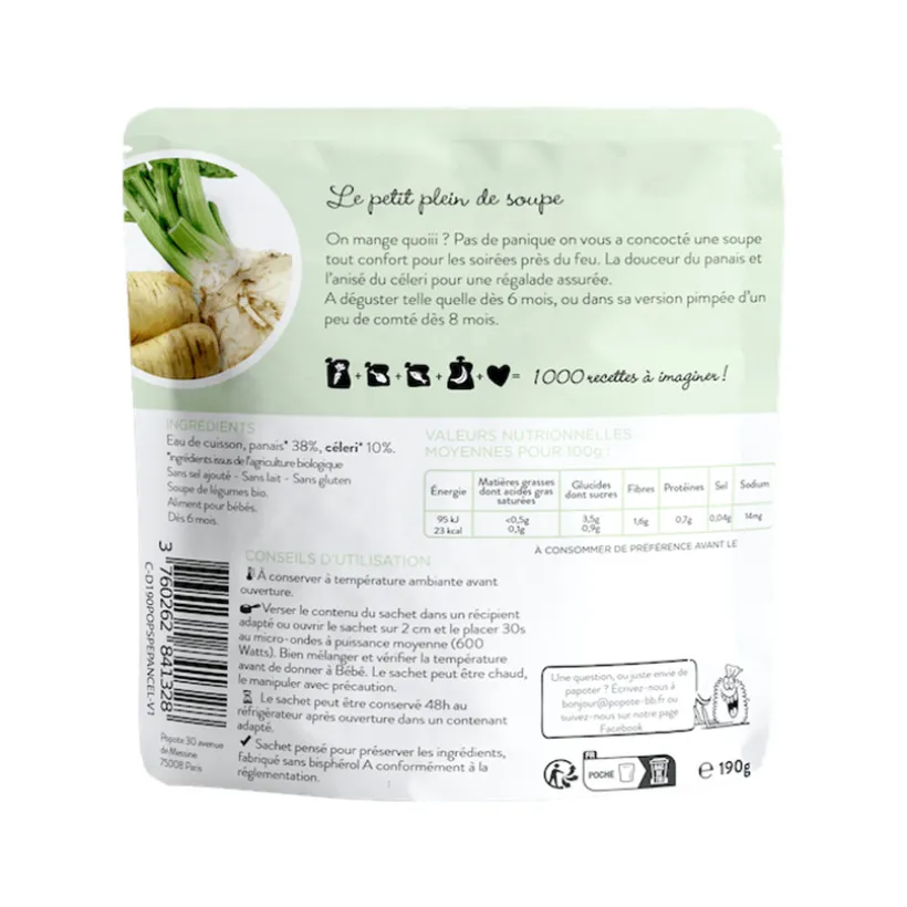 Soupe de panais et céleri issus de l'agriculture biologique 190g