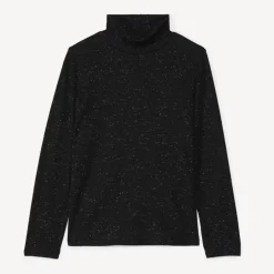 Sous-pull étincelant à col chemisée pour fille