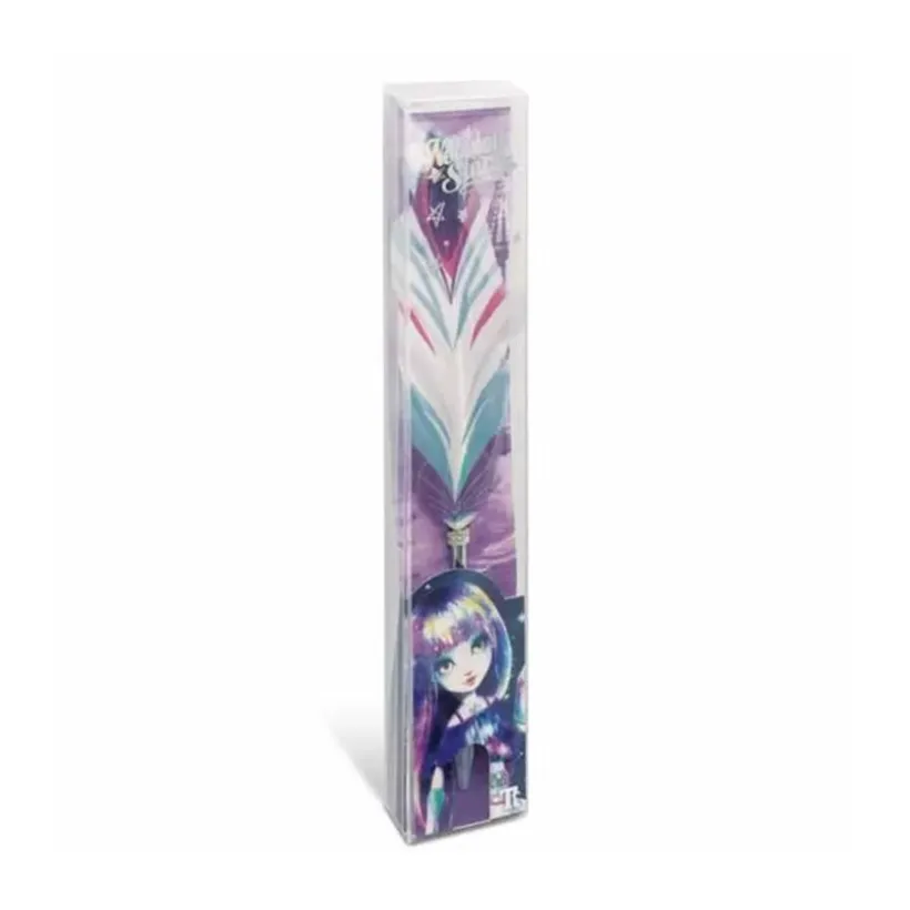 Stylo à bille avec plume décorative (modèle aléatoire)