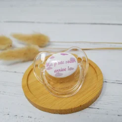 Sucette d'annonce en silicone 0-6M "Ma p'tite sœur arrive !"