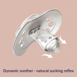 Sucette Dynamic Silicone 0-3m Light Grey/Dark Grey