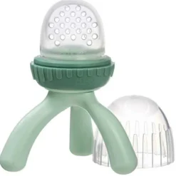 Sucette grignoteuse avec embout silicone sur trépied Vert Sauge 4m+