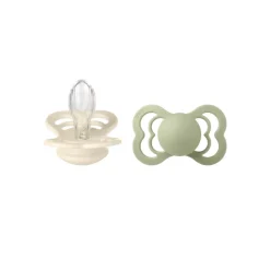 SUCETTE SILICONE BIBS Sucettes Supreme en silicone 6-12m Ivory/Sage