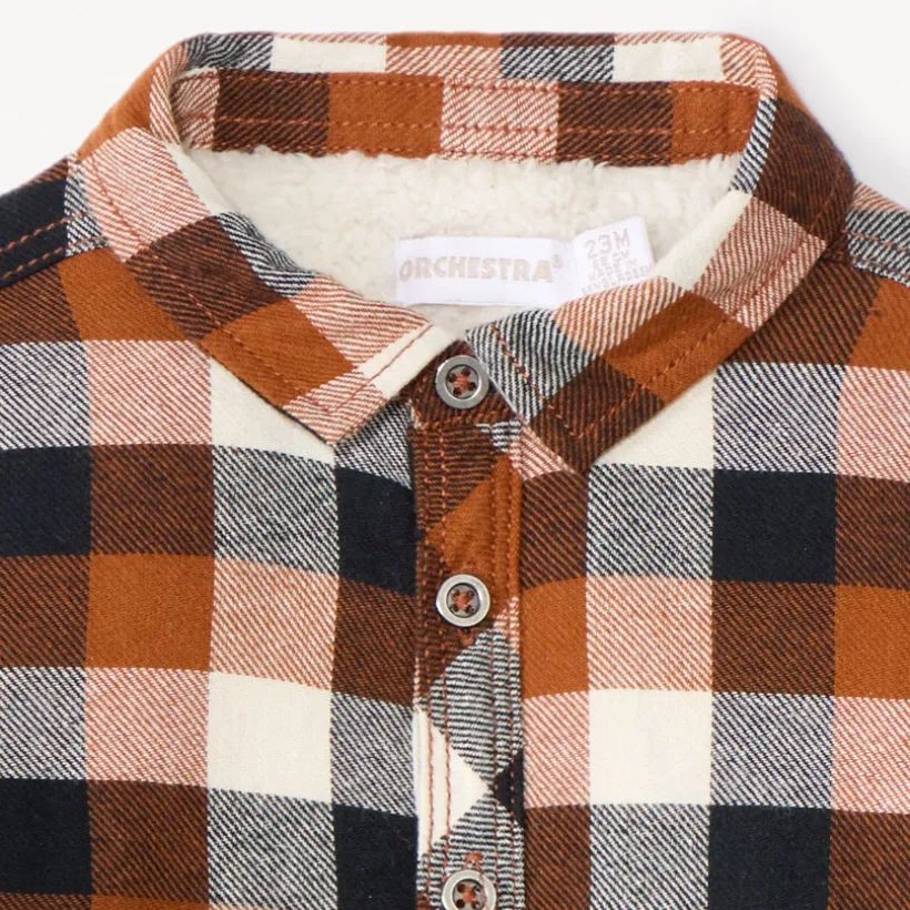 Surchemise à carreaux en flanelle doublée pour bébé garçon