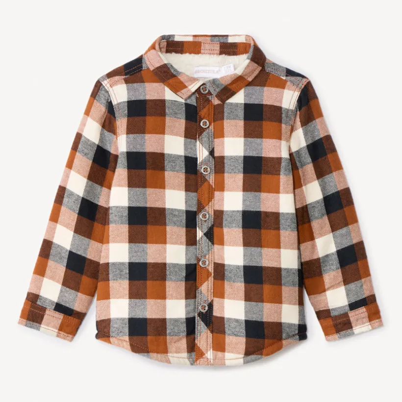 Surchemise à carreaux en flanelle doublée pour bébé garçon