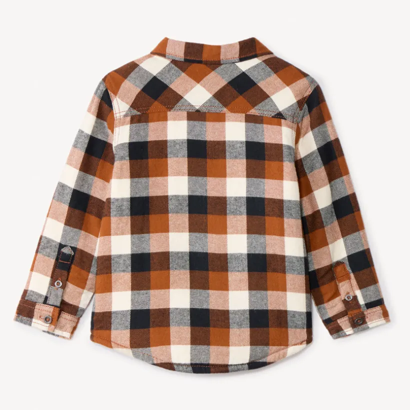 Surchemise à carreaux en flanelle doublée pour bébé garçon