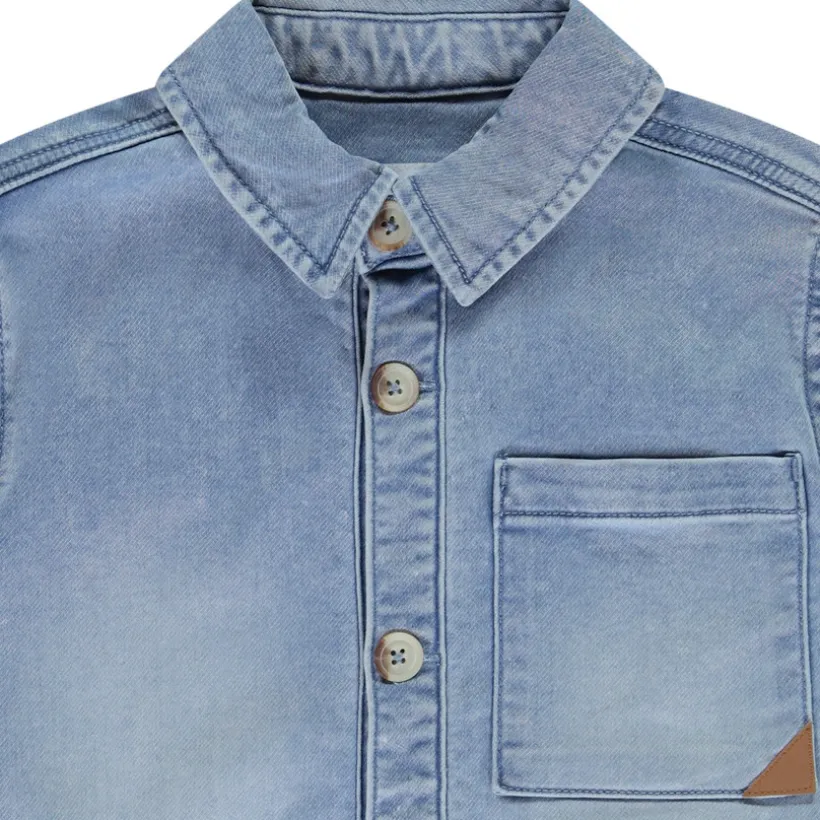 Surchemise effet denim à poches pour garçon
