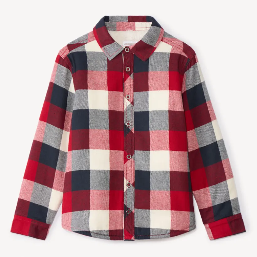 Surchemise flanelle doublée à carreaux pour garçon