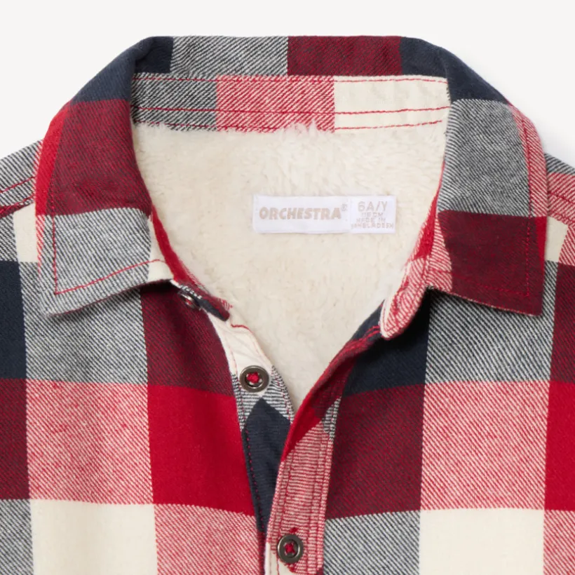 Surchemise flanelle doublée à carreaux pour garçon