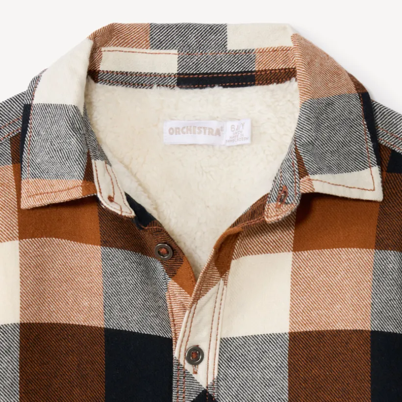 Surchemise flanelle doublée à carreaux pour garçon